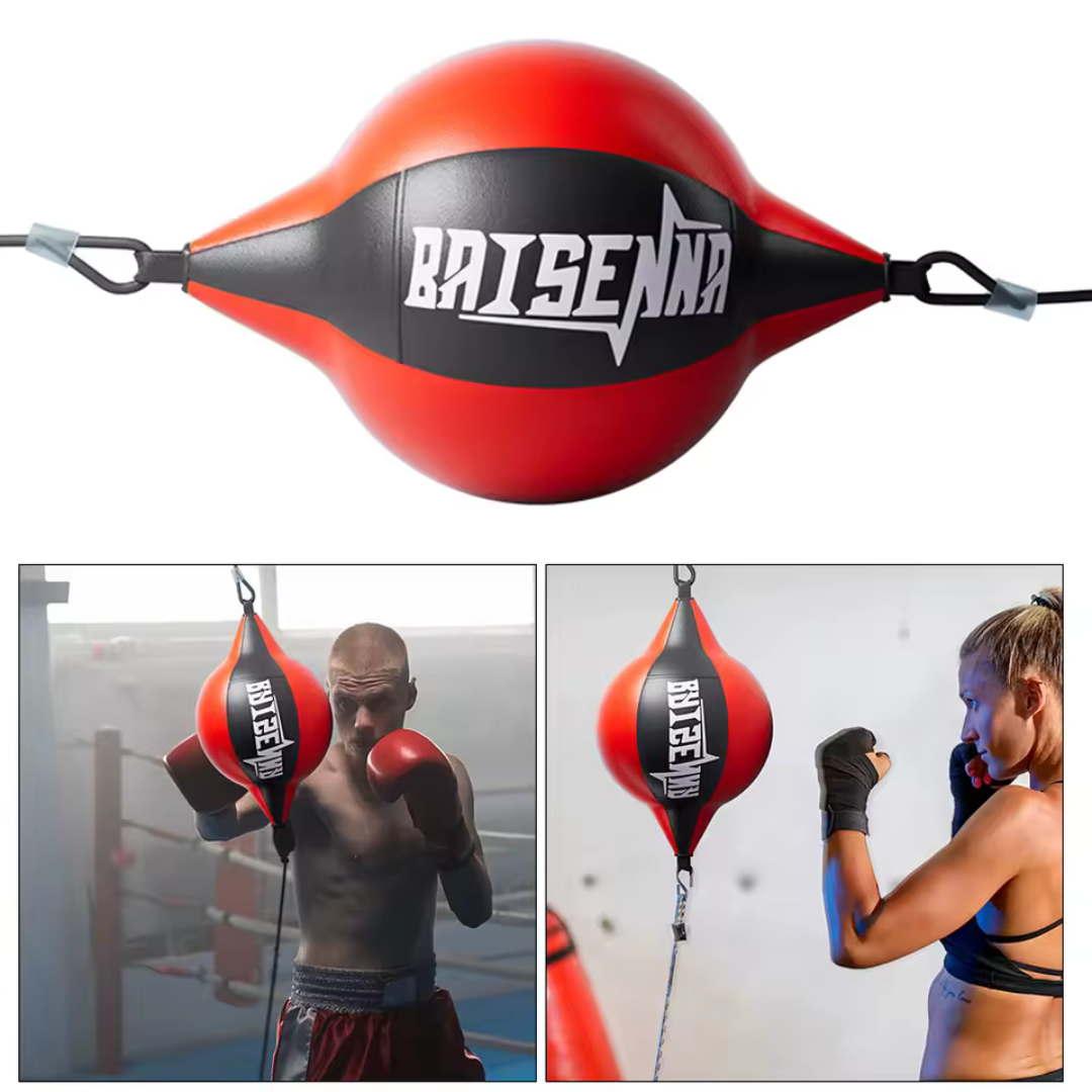 Double end punching bag for boxing speed and accuracy training